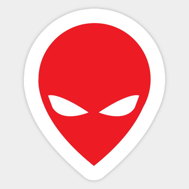 Red Alien Sticker by Wickedcartoons